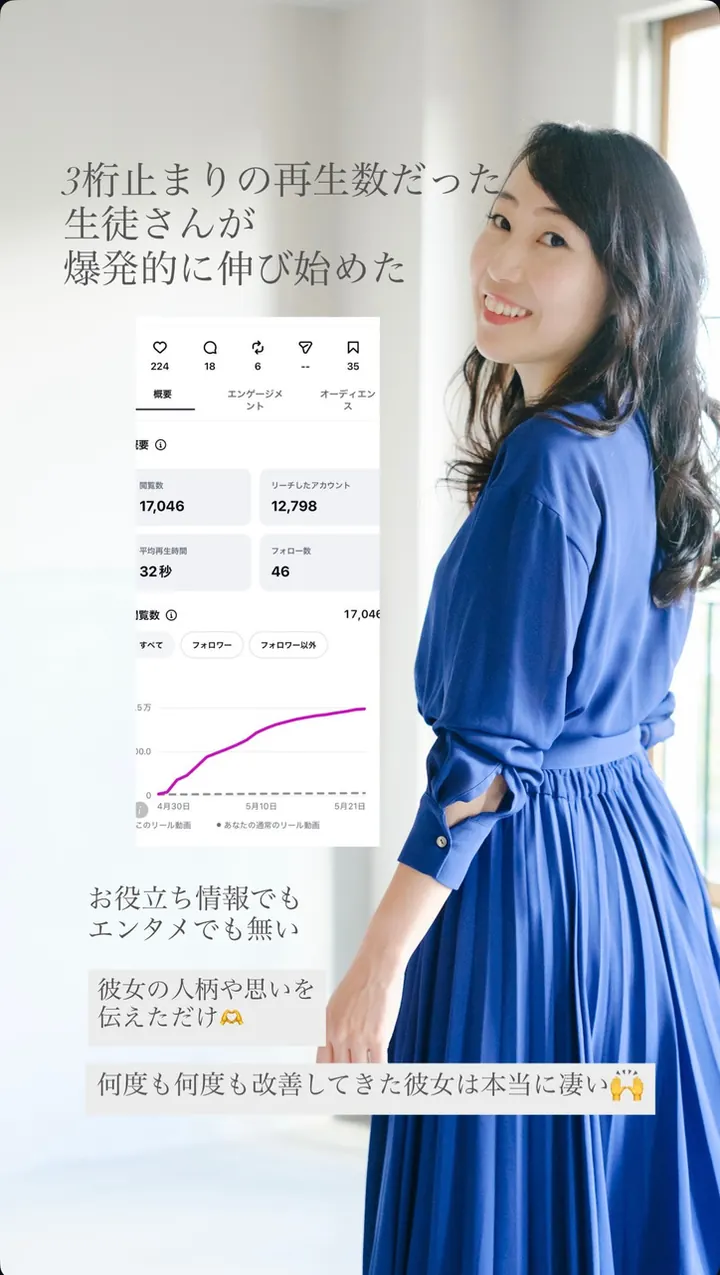 たかこのストーリーズ（実績を伝えるの例 3枚目）